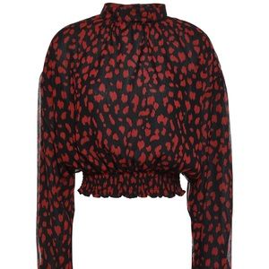 Nanushka Amara Blouse, Black/Red, size XS